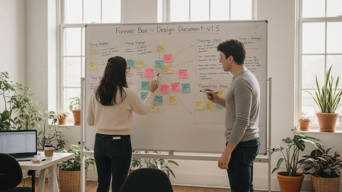 Laura and Adrian working on Foreverbox